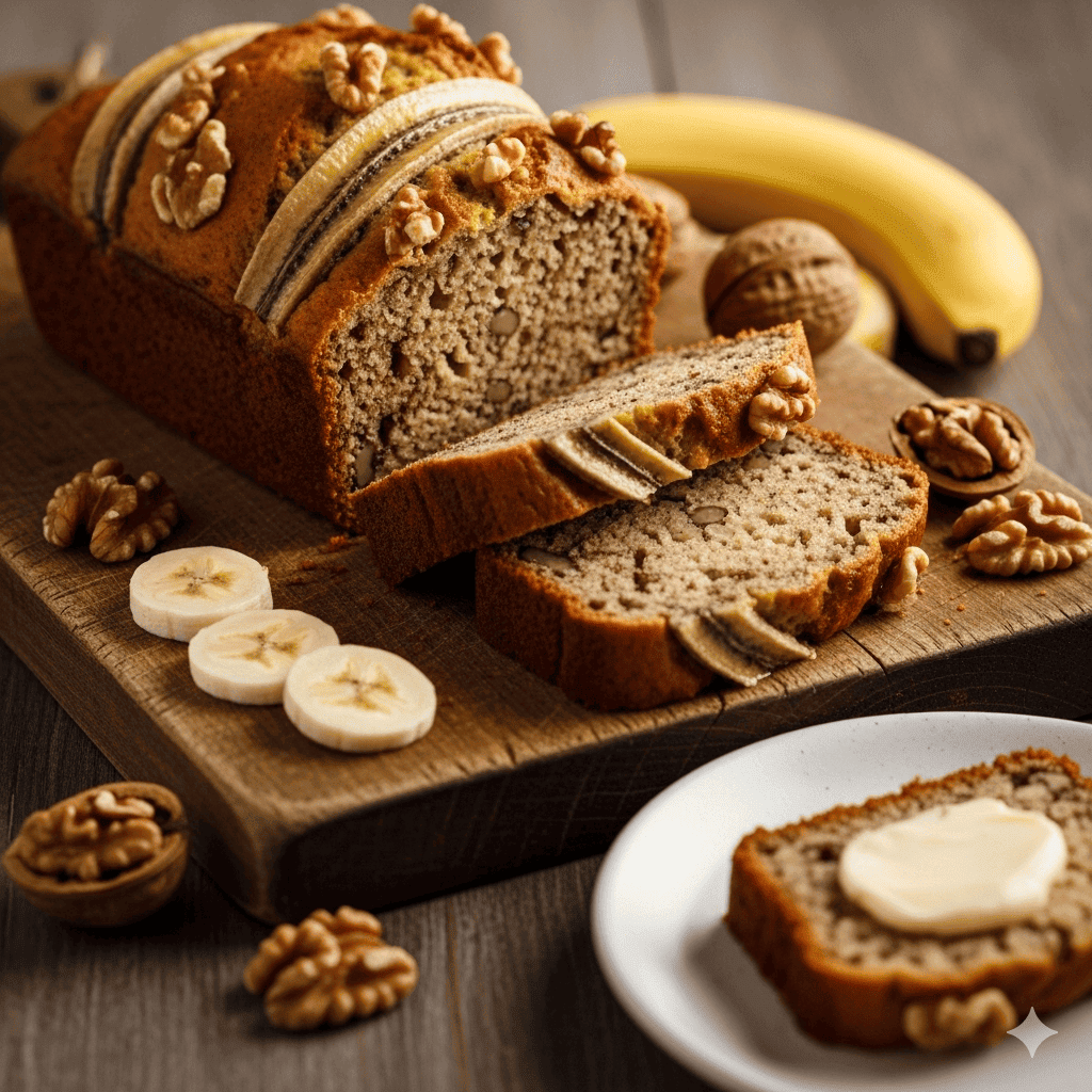 pan de plátano y nuez